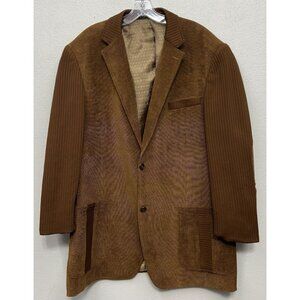 Vintage Inserch Mens Sport Coat Blazer Size 2XL XXL Brown Retro Formal Preppy